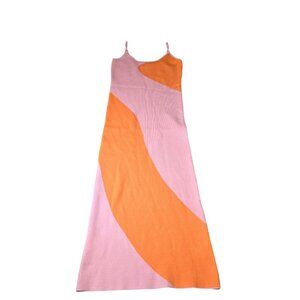 Chloefairy Pink and Orange‎ 60's Inspired Dress Size: S EUC